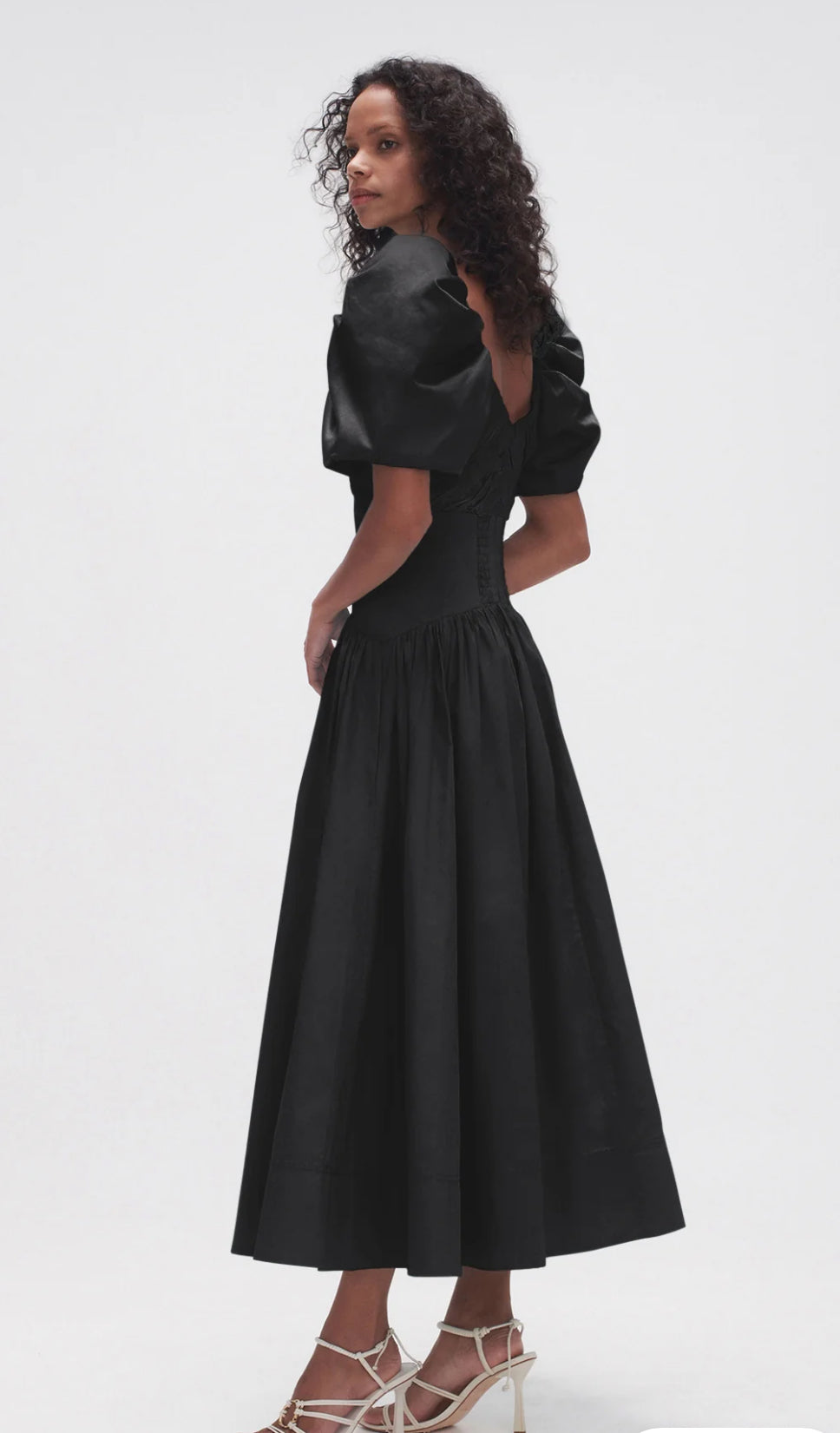 AJE- Gabrielle Plunge Midi Dress- Black- Size 6 & 16