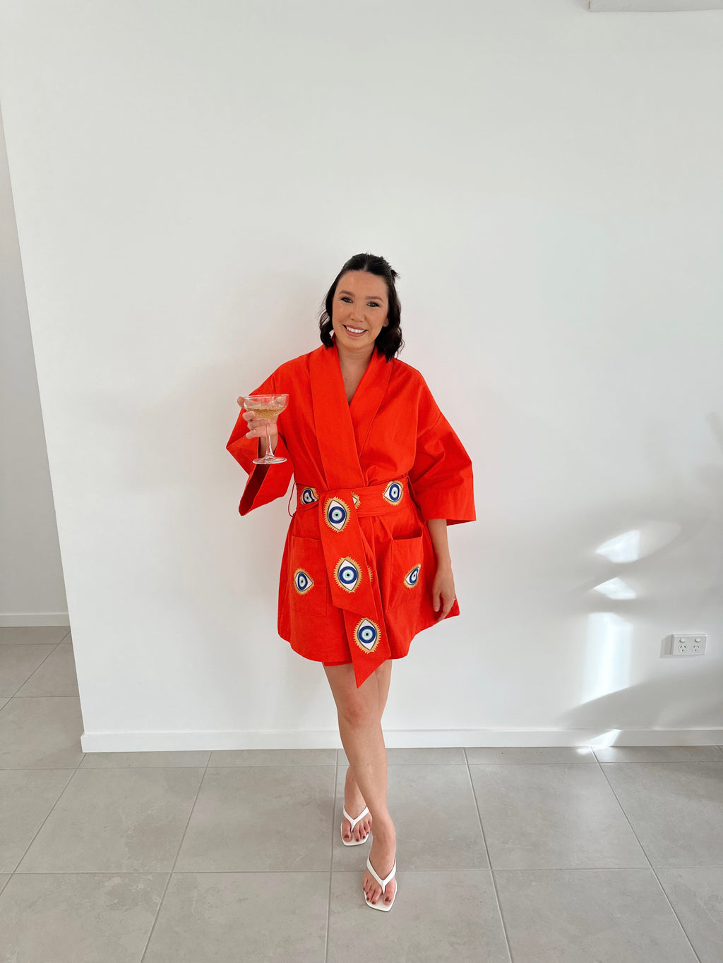 La Boheme- Nirvana Robe Mini Dress- Red- Size S/M