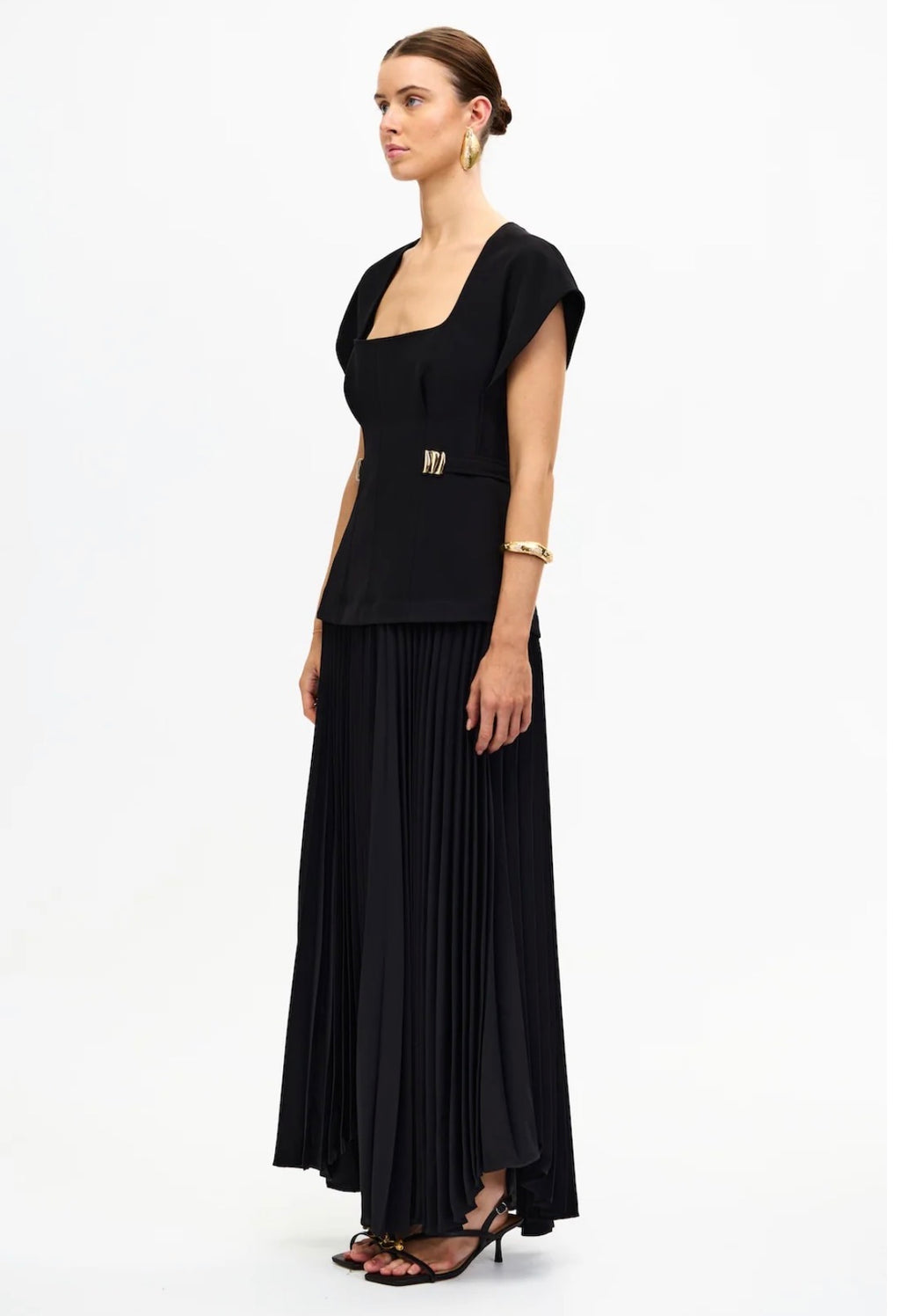 Acler – Bollow Maxi Dress- Black- Size 14