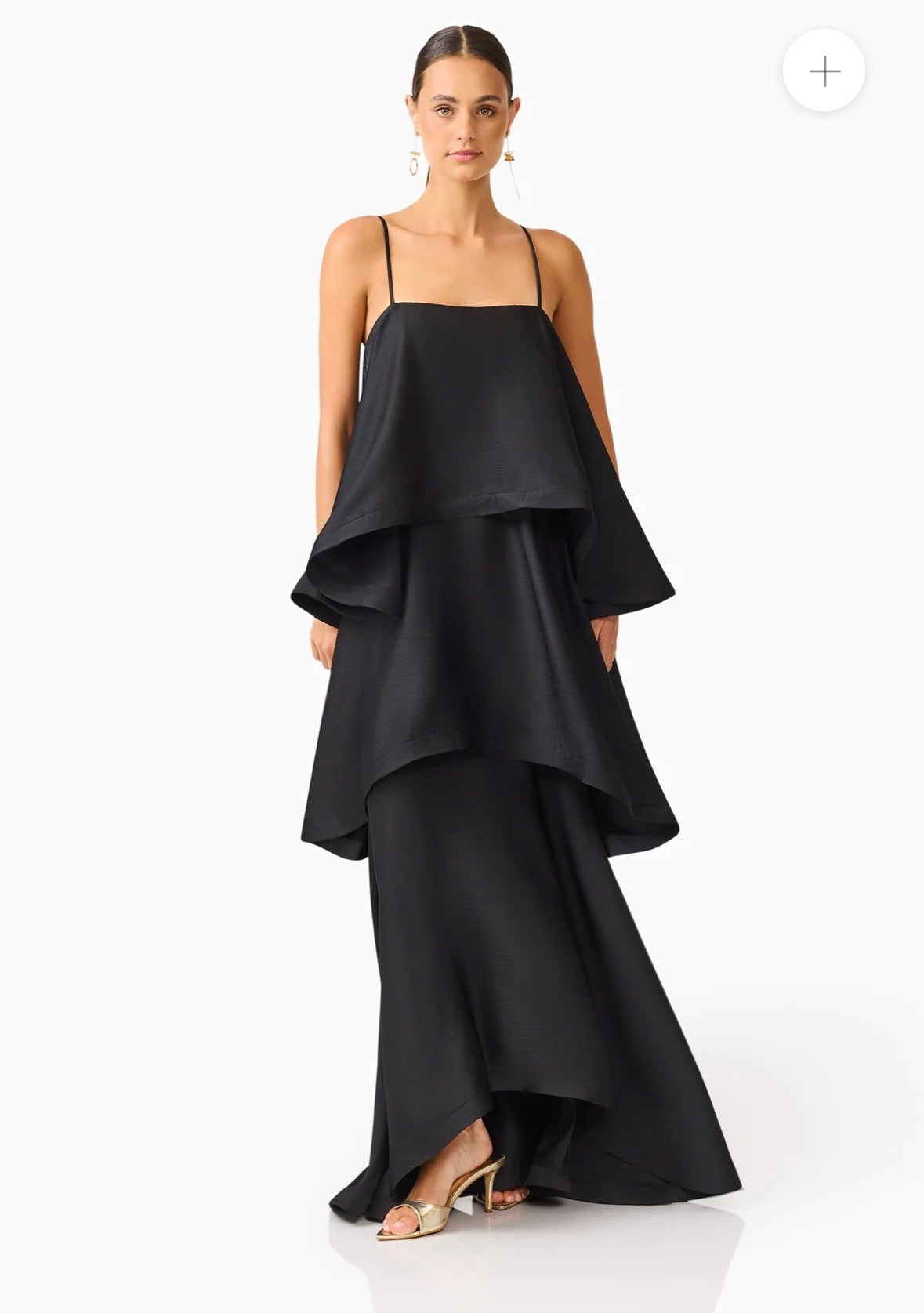 Elliatt– Tilly Tiered Maxi Dress in Black- Size XL