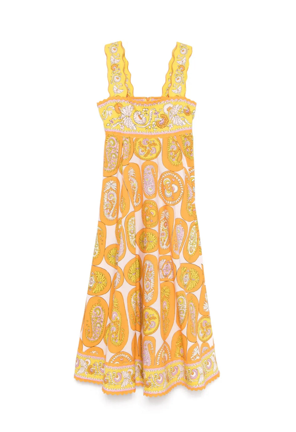 ALEMAIS- Diana Midi Dress-Yellow Multi- Size 14