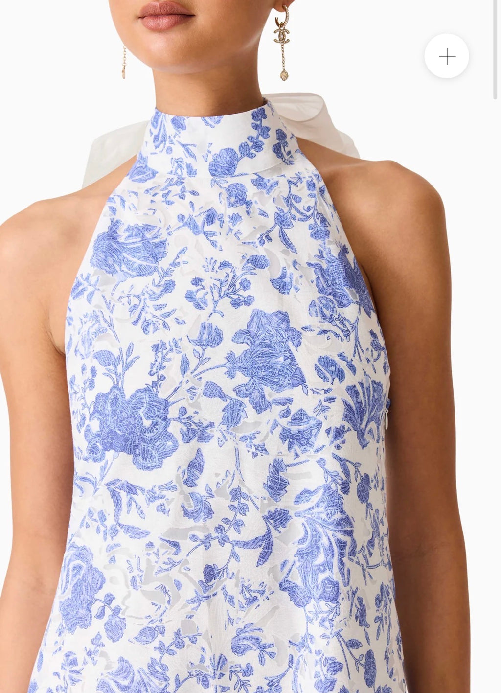Elliatt – Elin Halter Gown in Blue Floral- Size S
