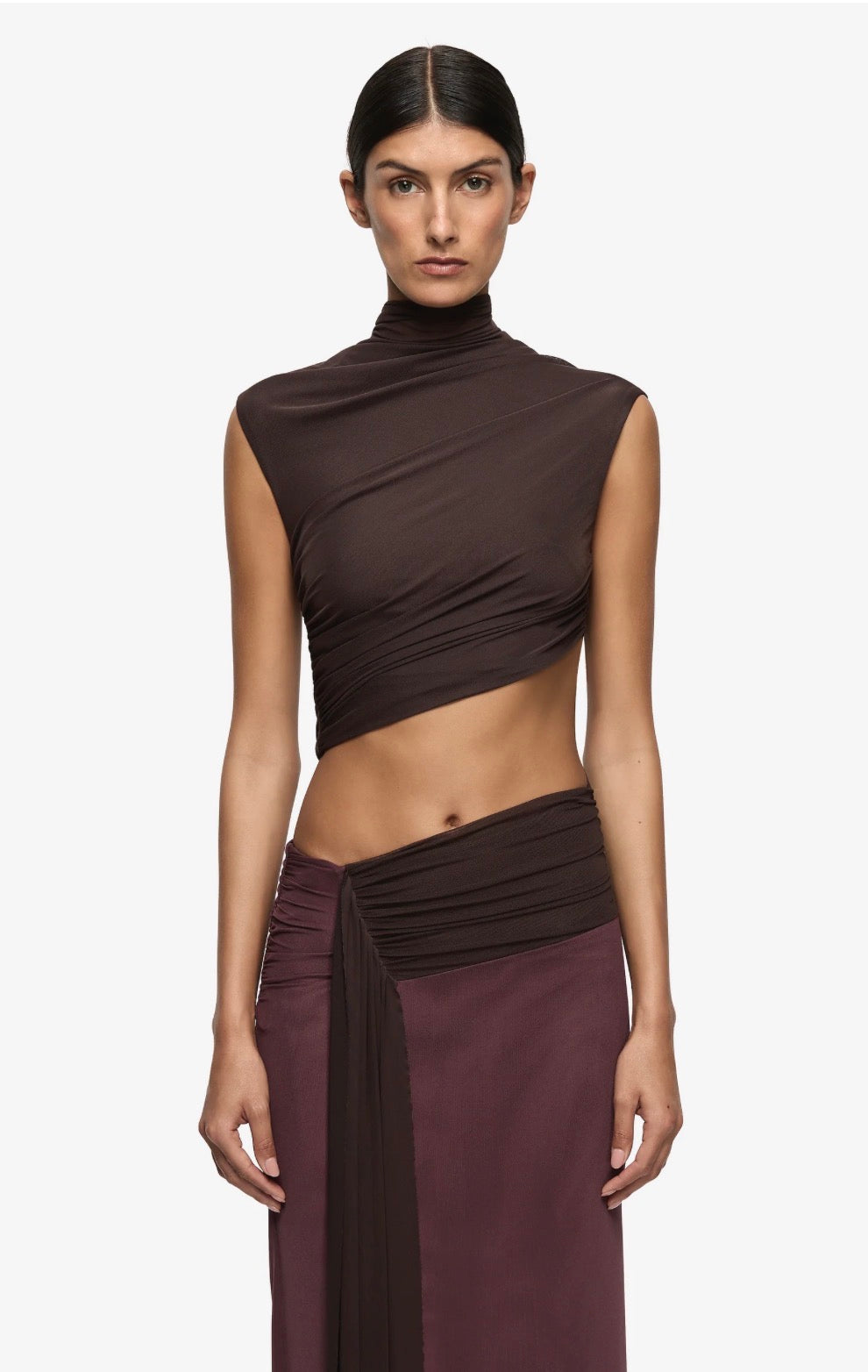 Bec + Bridge– Conni Twist Maxi Dress- Aubergine/Dark Choc- Size 8