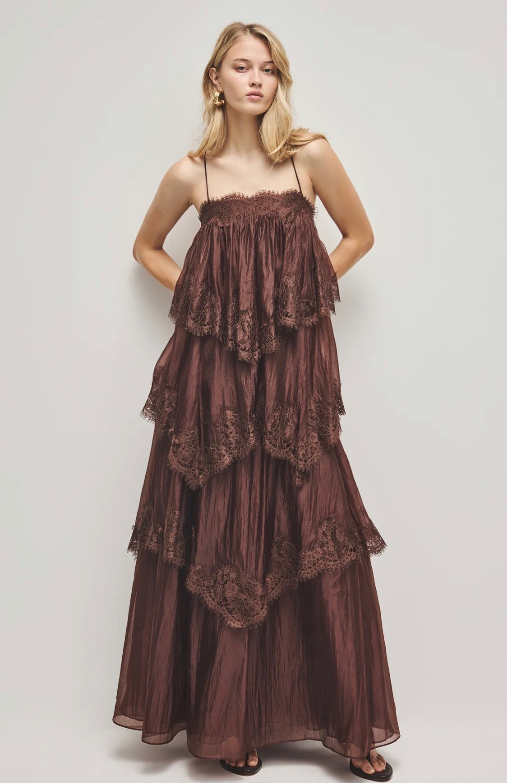 AJE- Ophelia Lace Gown- Chocolate- size 6