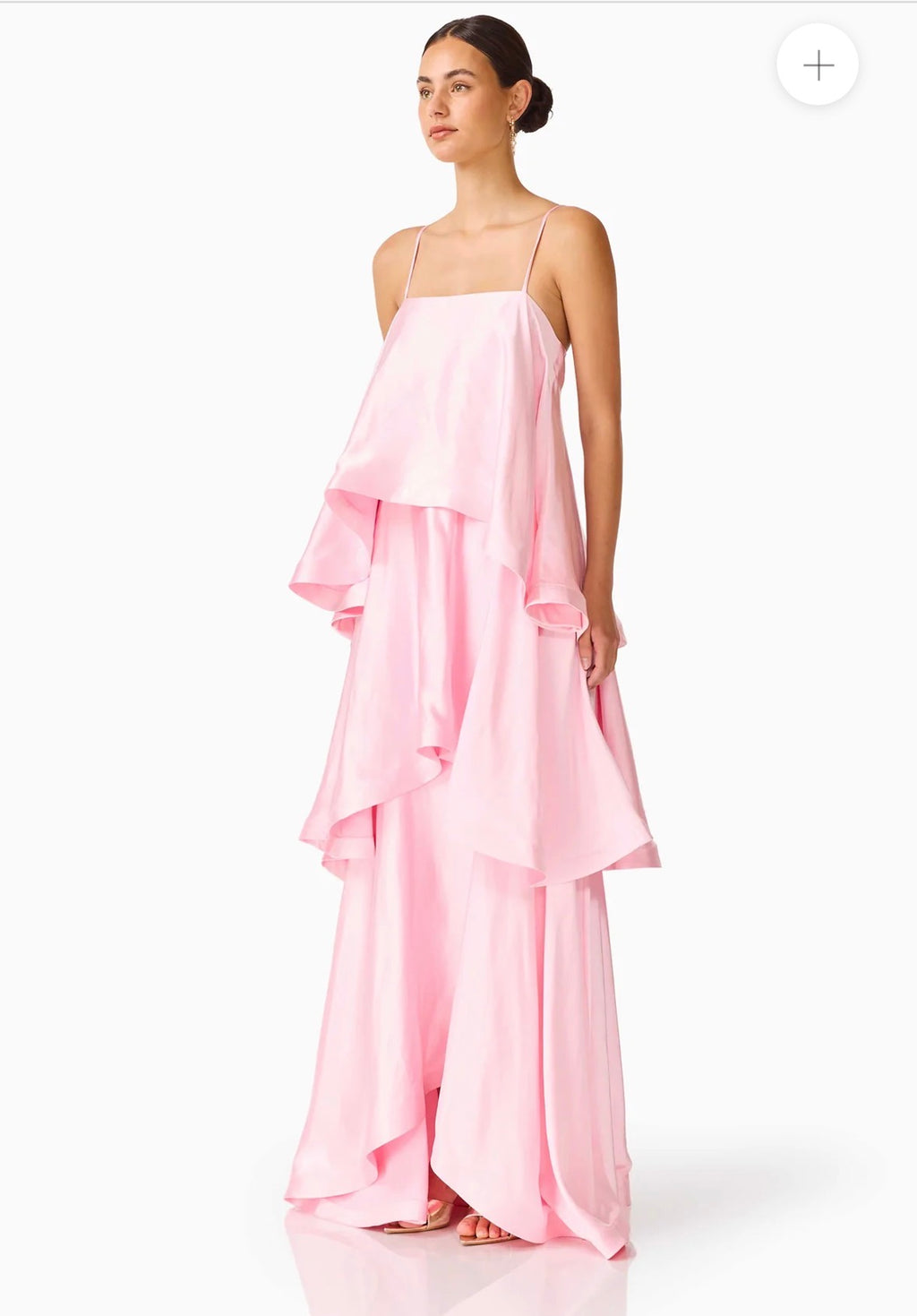 Elliatt- Tilly Tiered Maxi Dress in Pale Pink- Size L