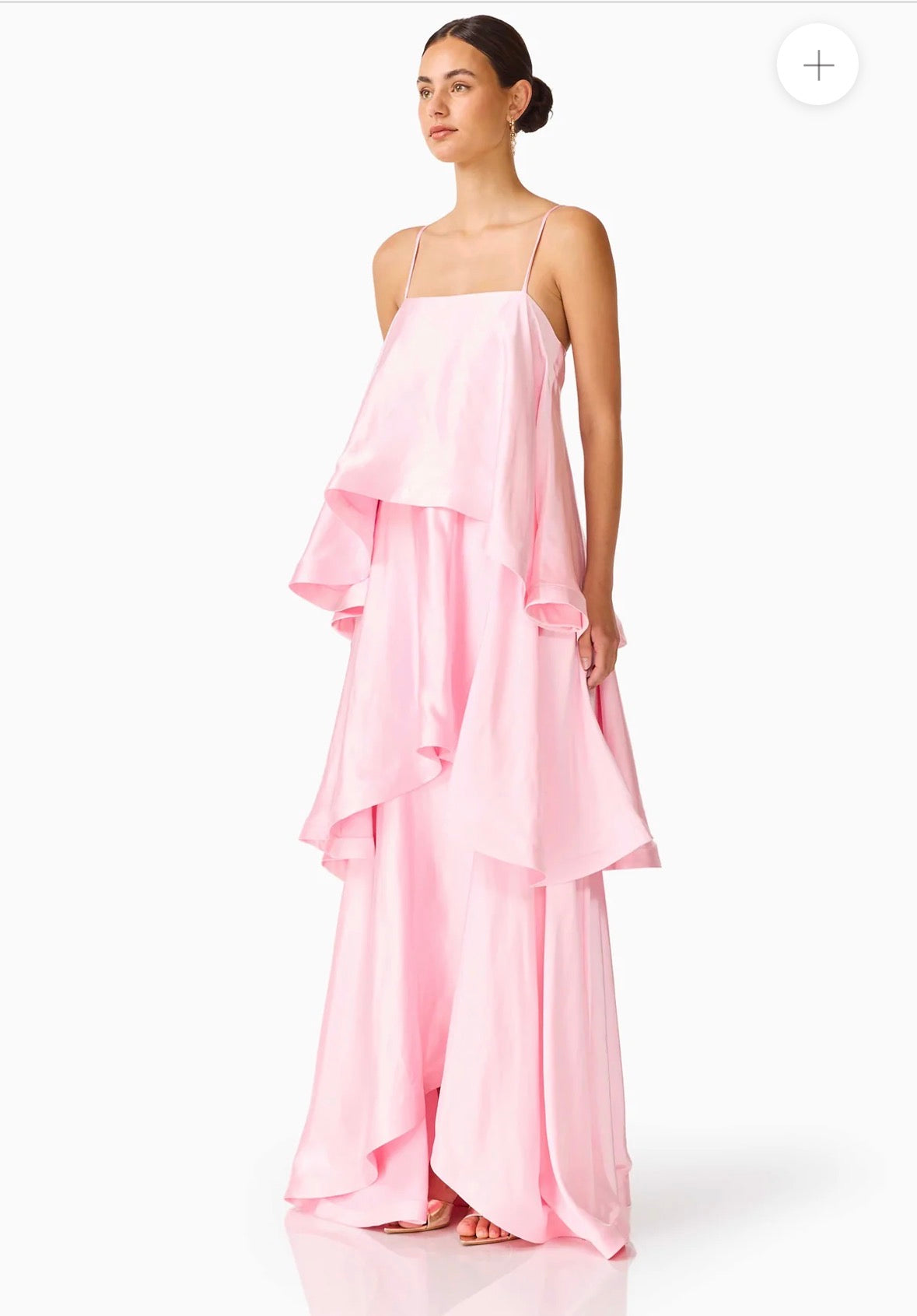 Elliatt- Tilly Tiered Maxi Dress in Pale Pink- Size L
