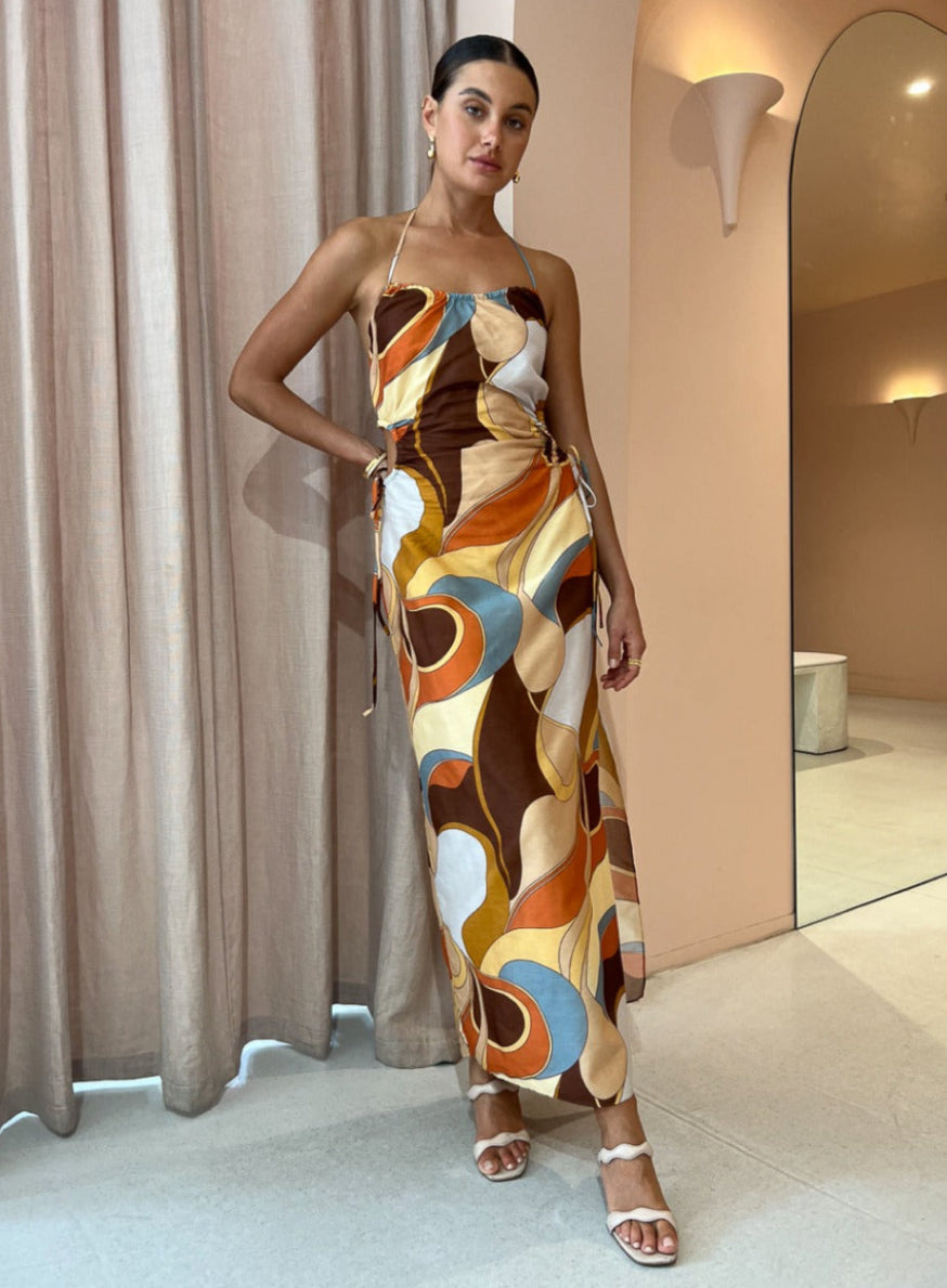 Sir The Label- Vista Halter Midi Dress- Size 8