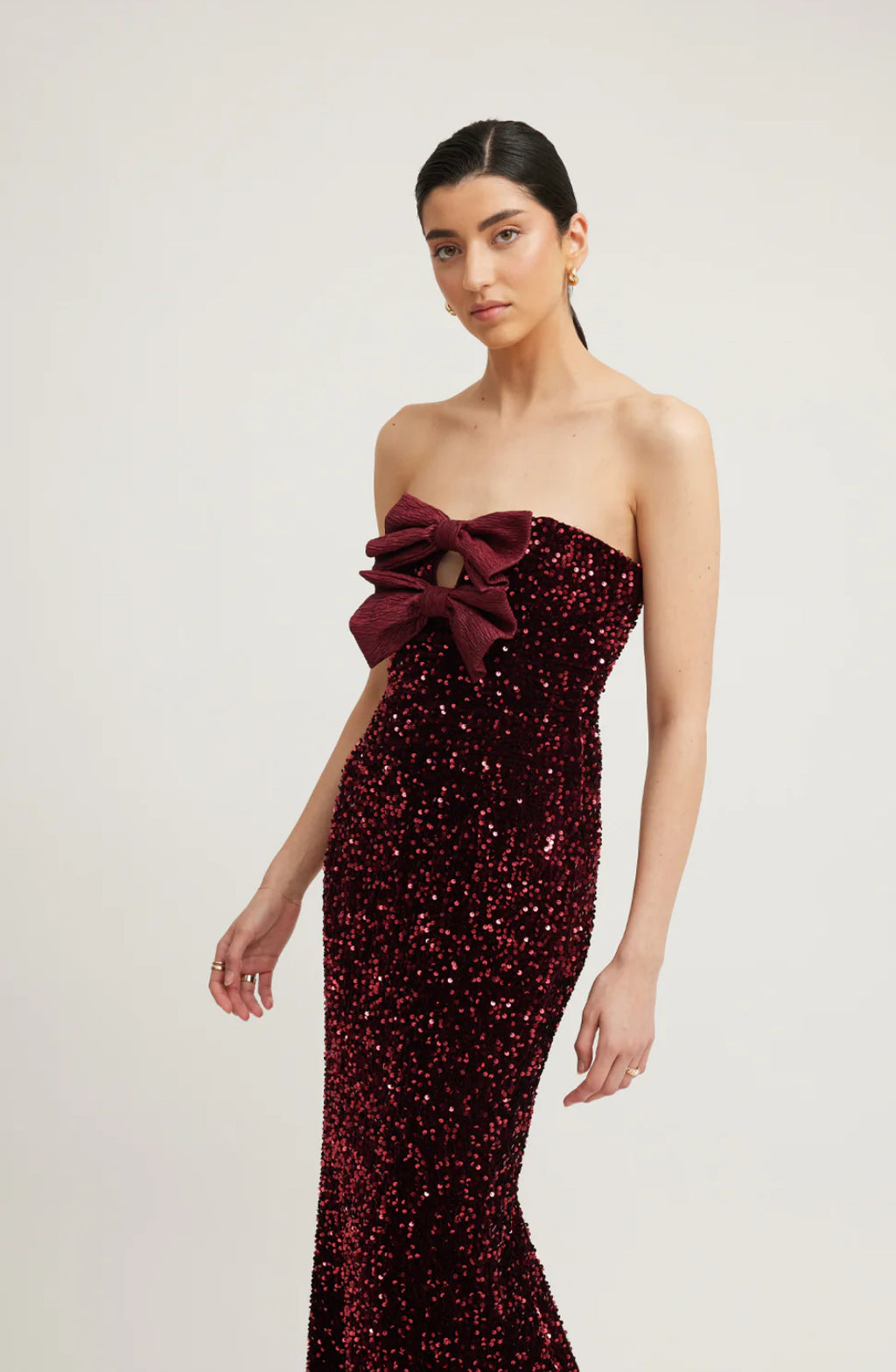 Tojha- Harlynne Dress - Merlot Sequin- Size 14