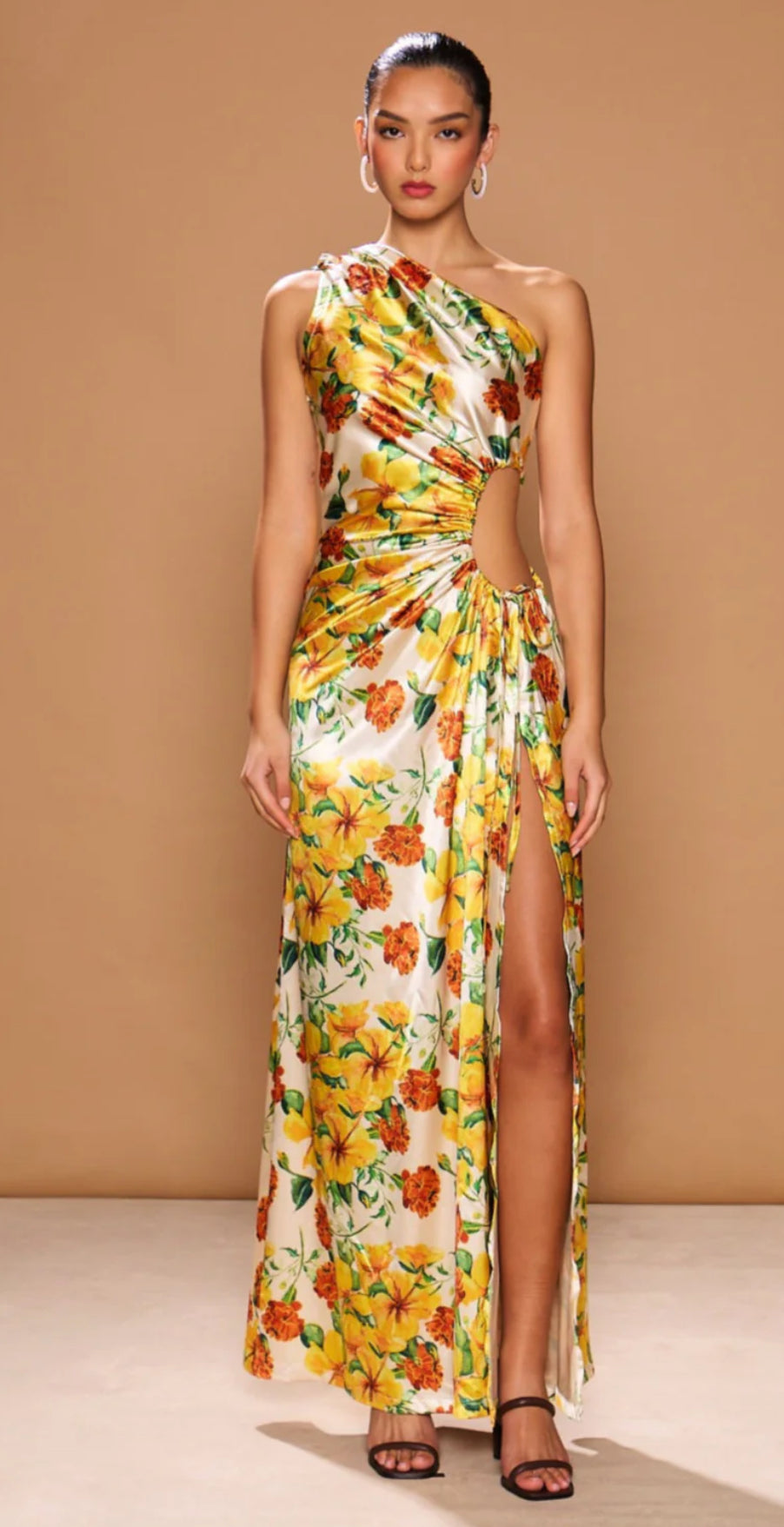 Sonya Moda- Nour Yarden Dress- Yellow/ Multi Floral- Size 6