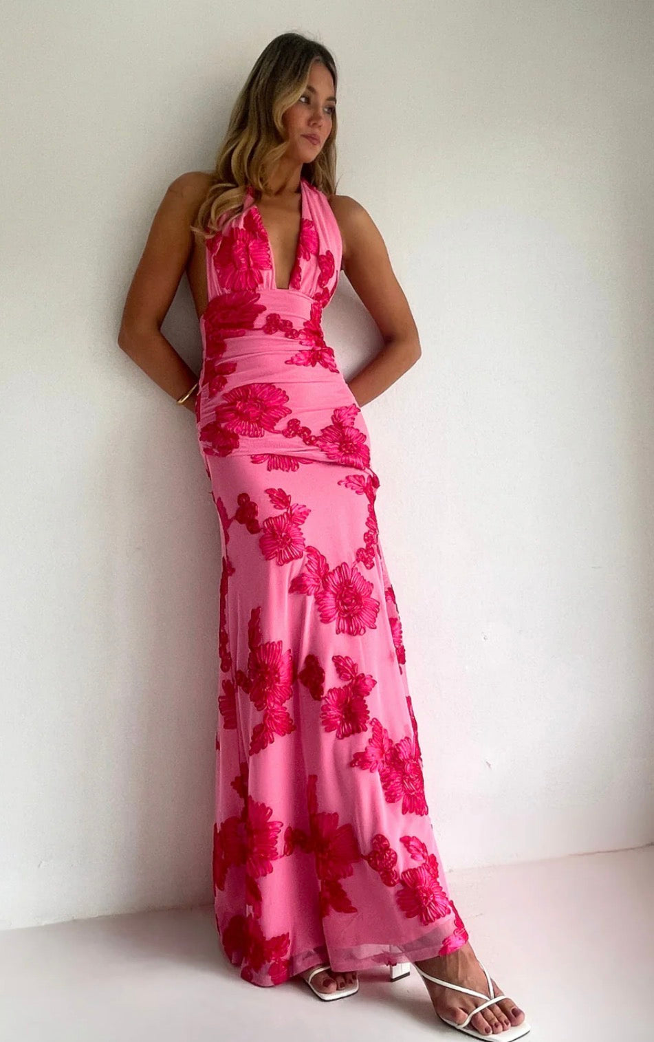 NEW ROMANTICS – BECCA MAXI DRESS – ROSA FLEUR- SIZE 10