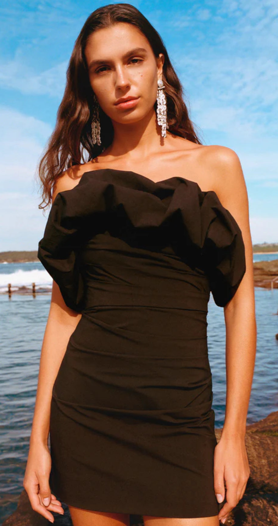 Shona Joy- Campbel- Strapless Bubble Mini Dress- Black Size 6