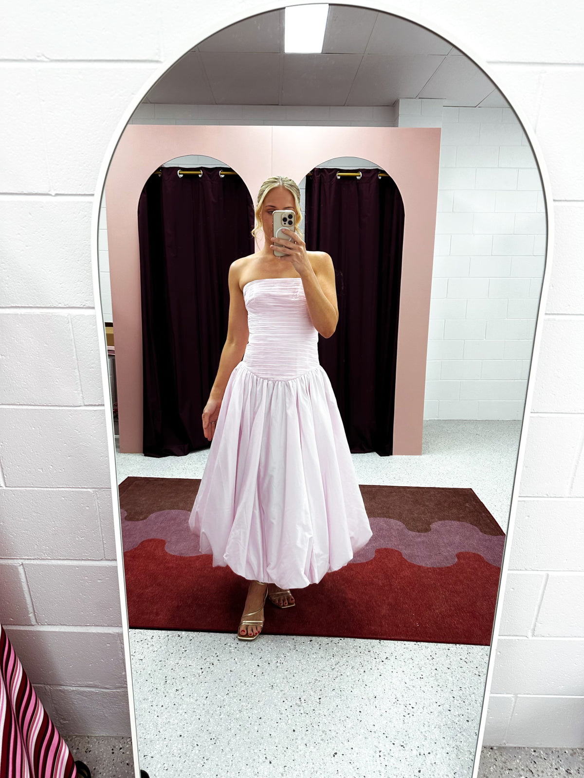 AJE– Violette Bubble Midi Dress- Pastel Pink- Size 10