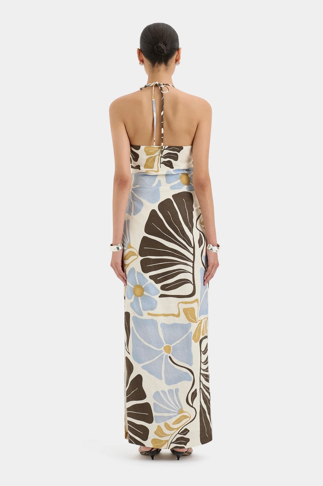 SIR. – Lola Pleated Midi Dress in Fiorello Verde- SIZE 8 & 10