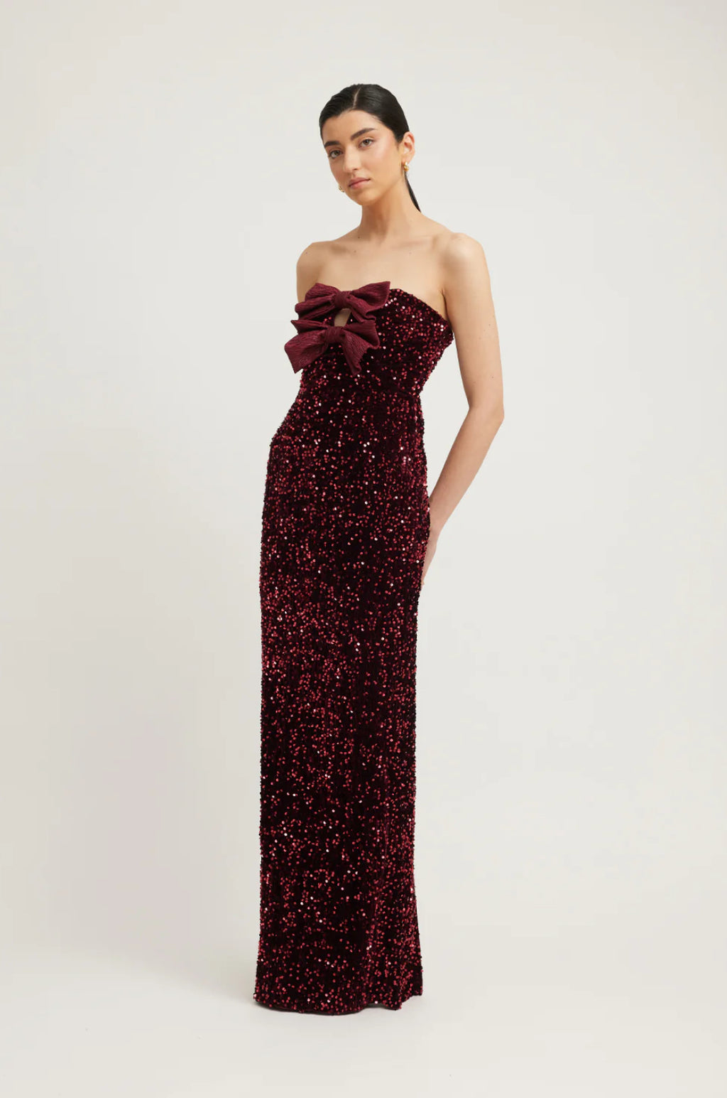 Tojha- Harlynne Dress - Merlot Sequin- Size 14