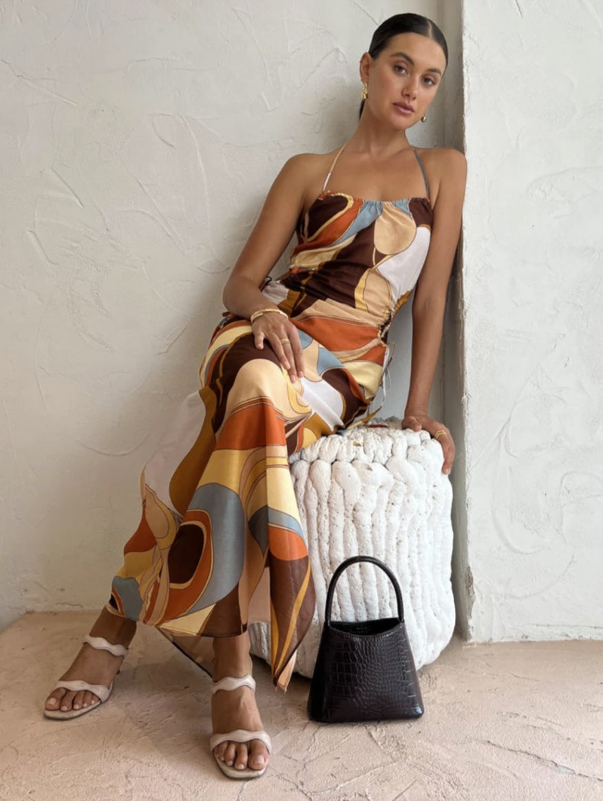 Sir The Label- Vista Halter Midi Dress- Size 8