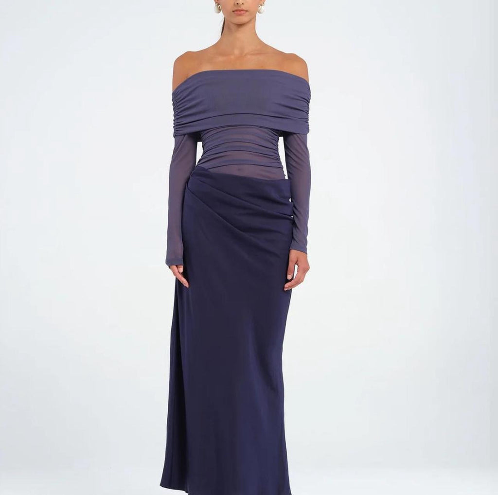 Benni- Yasmin Off The Shoulder- Navy- Size 6