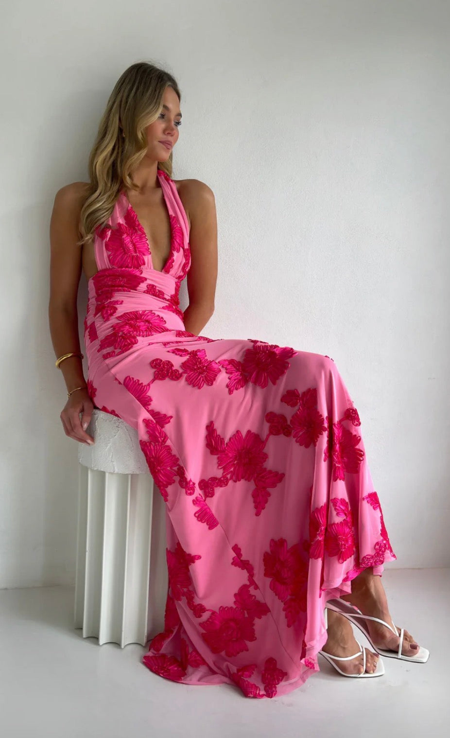 NEW ROMANTICS – BECCA MAXI DRESS – ROSA FLEUR- SIZE 10