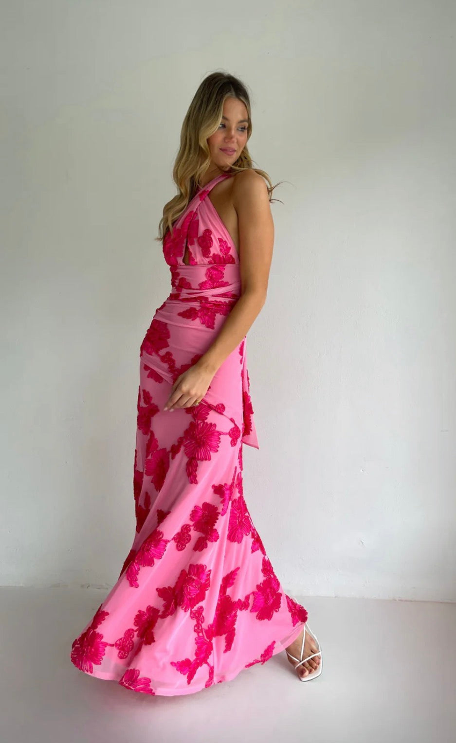 NEW ROMANTICS – BECCA MAXI DRESS – ROSA FLEUR- SIZE 10