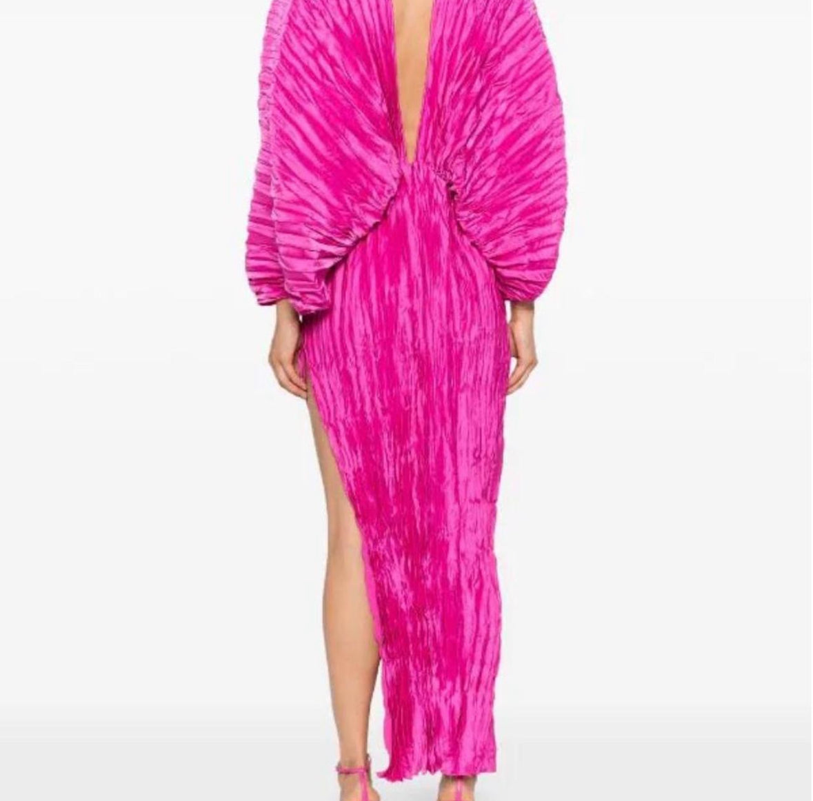 L’IDÉE- De Luxe Crinkled Gown- Fuchsia- Size 8