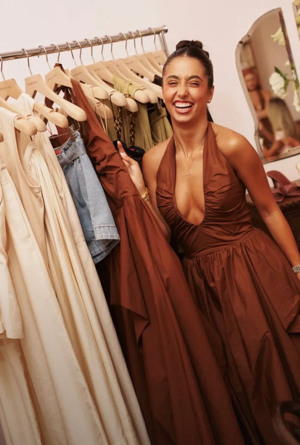 Manning Cartell- Provence Halter Dress– Cognac- Size 14