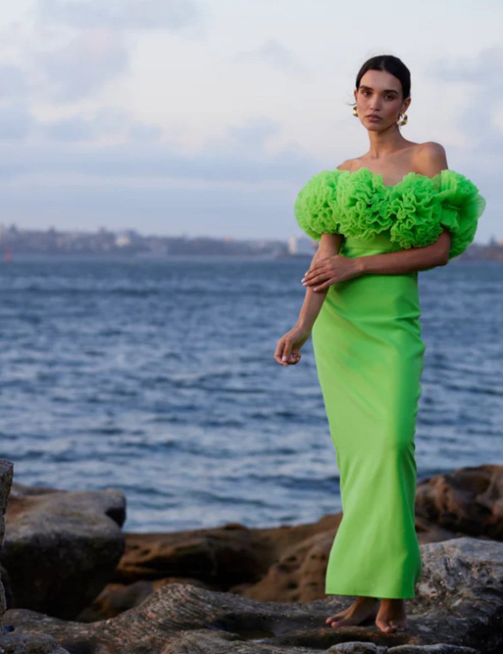 Sonya Moda- Sorrento Gown- Fluroescente Verde (Green)- Size 10