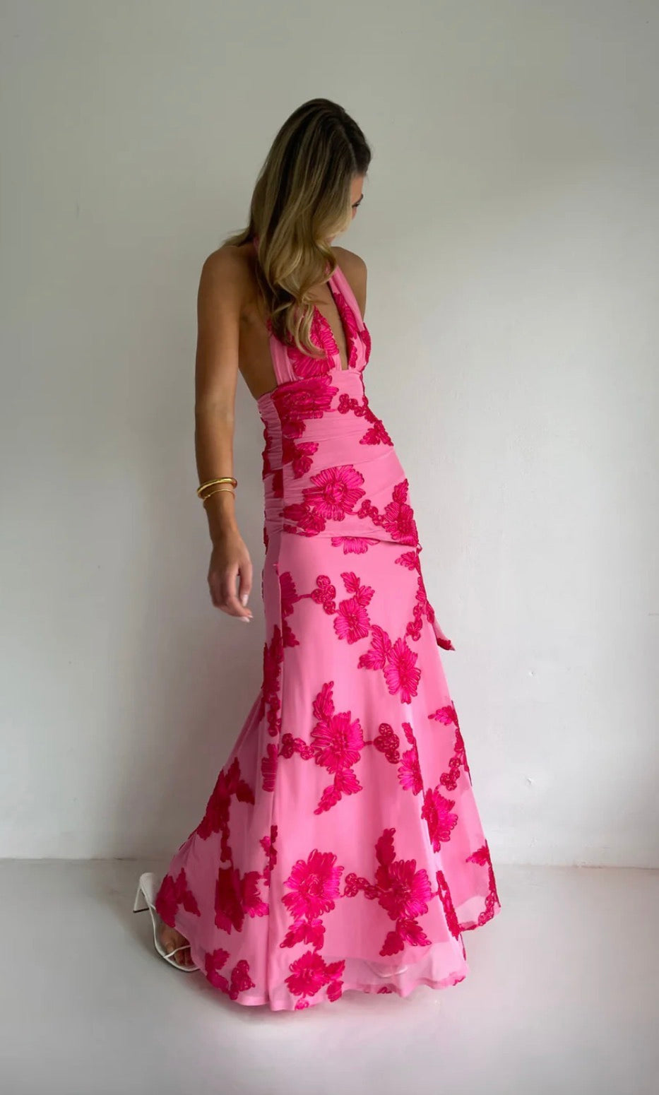 NEW ROMANTICS – BECCA MAXI DRESS – ROSA FLEUR- SIZE 10
