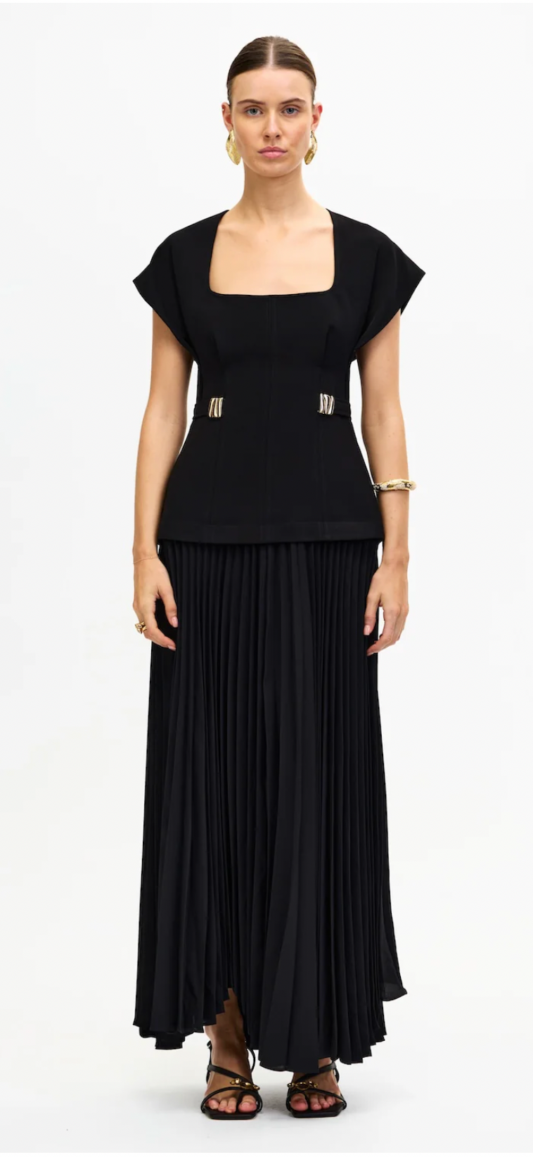 Acler – Bollow Maxi Dress- Black- Size 14
