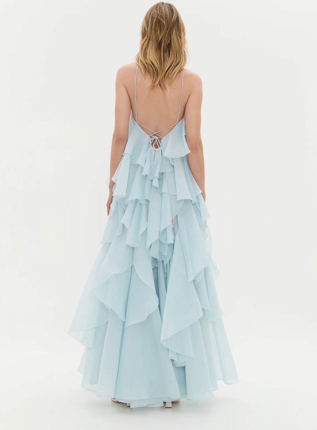 AJE Pandorea Layered Maxi Dress – Silver Blue- size 12