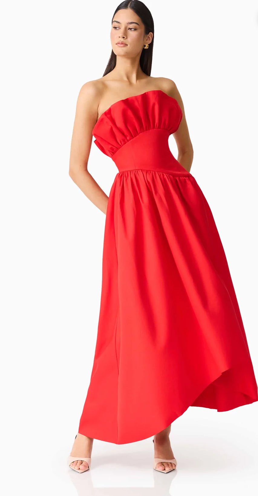 Elliatt- Laurel Sleeveless Maxi Dress- Red- Size Extra Large
