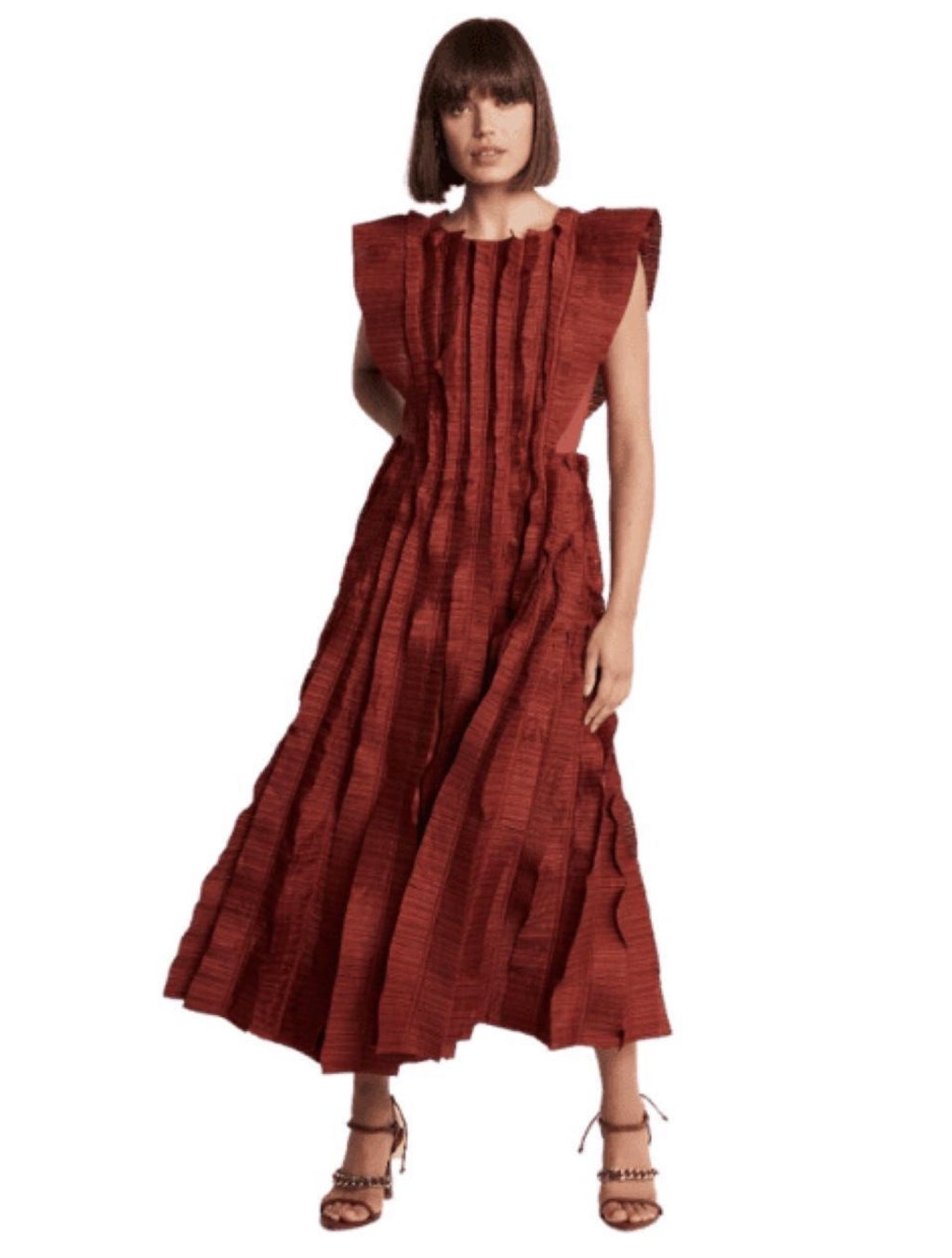 AJE– Hybrid Midi Dress – Burgundy – Size 8