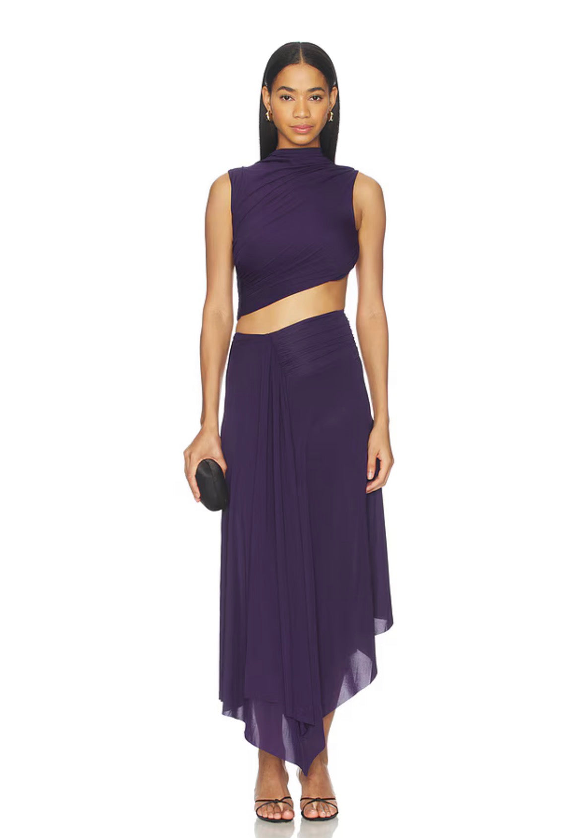 Bec + Bridge- Leilah Drape Midi Dress- Deep Violet- Size 12