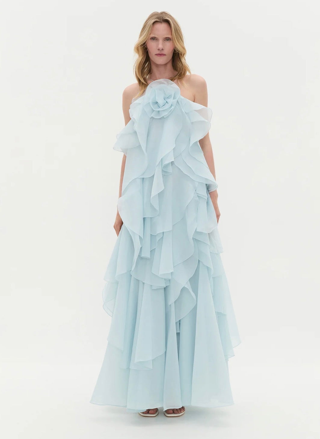 AJE Pandorea Layered Maxi Dress – Silver Blue- size 12