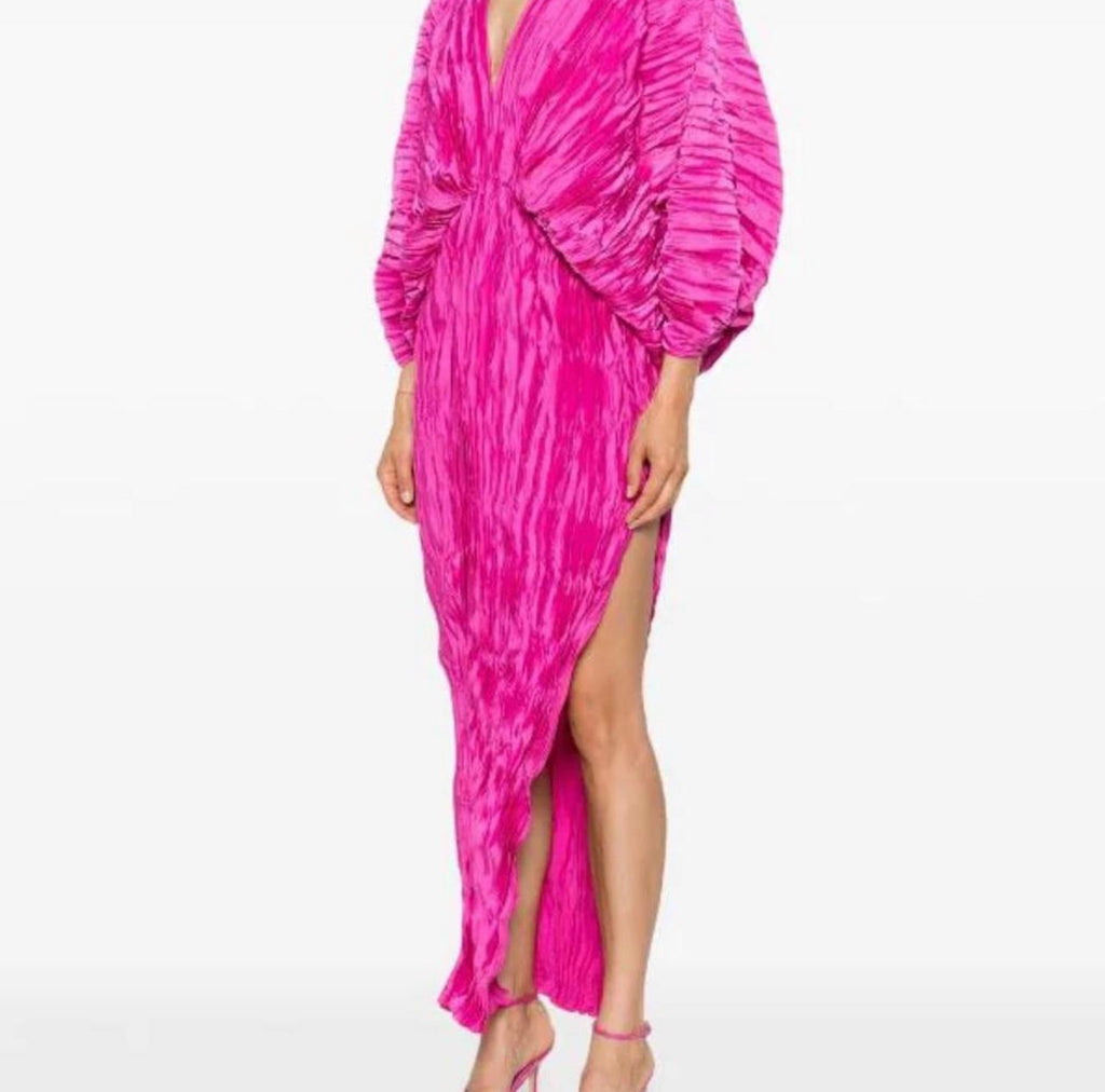 L’IDÉE- De Luxe Crinkled Gown- Fuchsia- Size 8