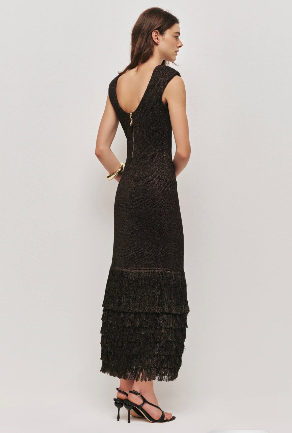 AJE – Breeze Knit Midi Dress- Chocolate – Size 8