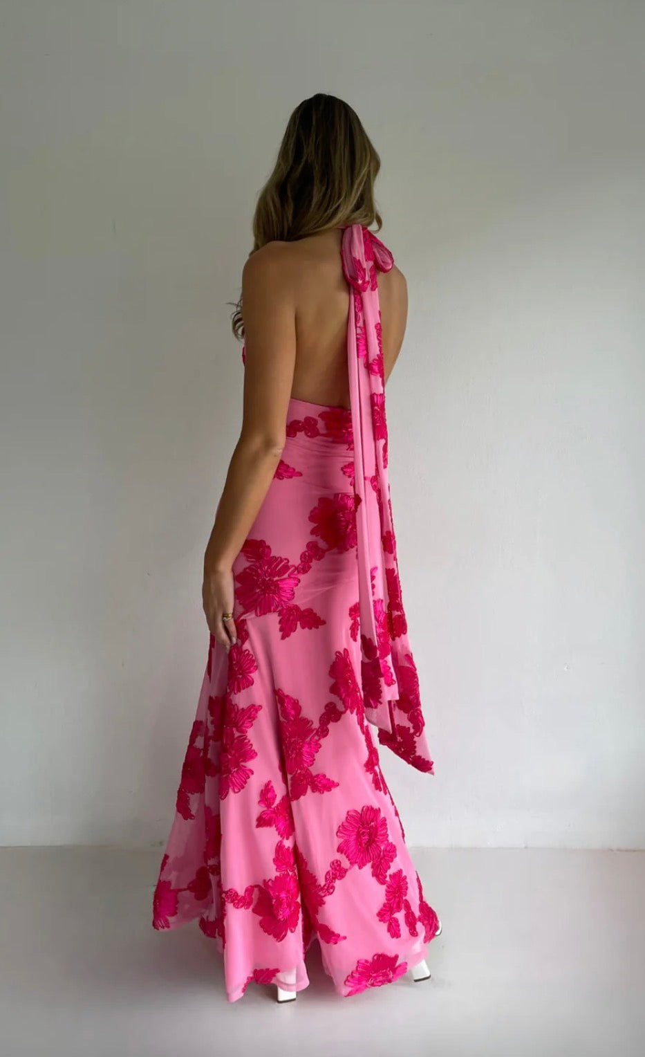 NEW ROMANTICS – BECCA MAXI DRESS – ROSA FLEUR- SIZE 10
