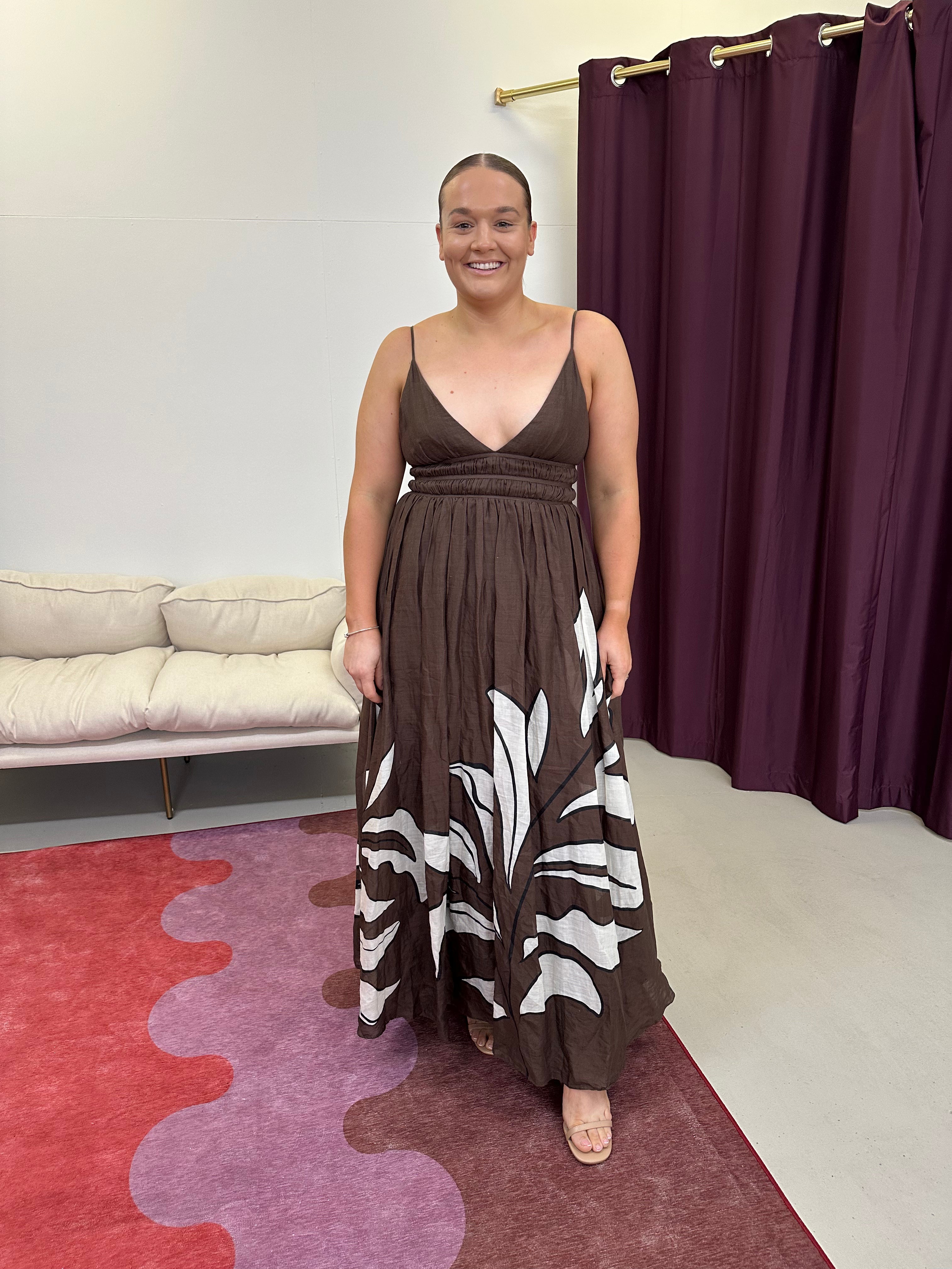 AJE - Planetary Maxi Dress- Brown- Size 12 & 16