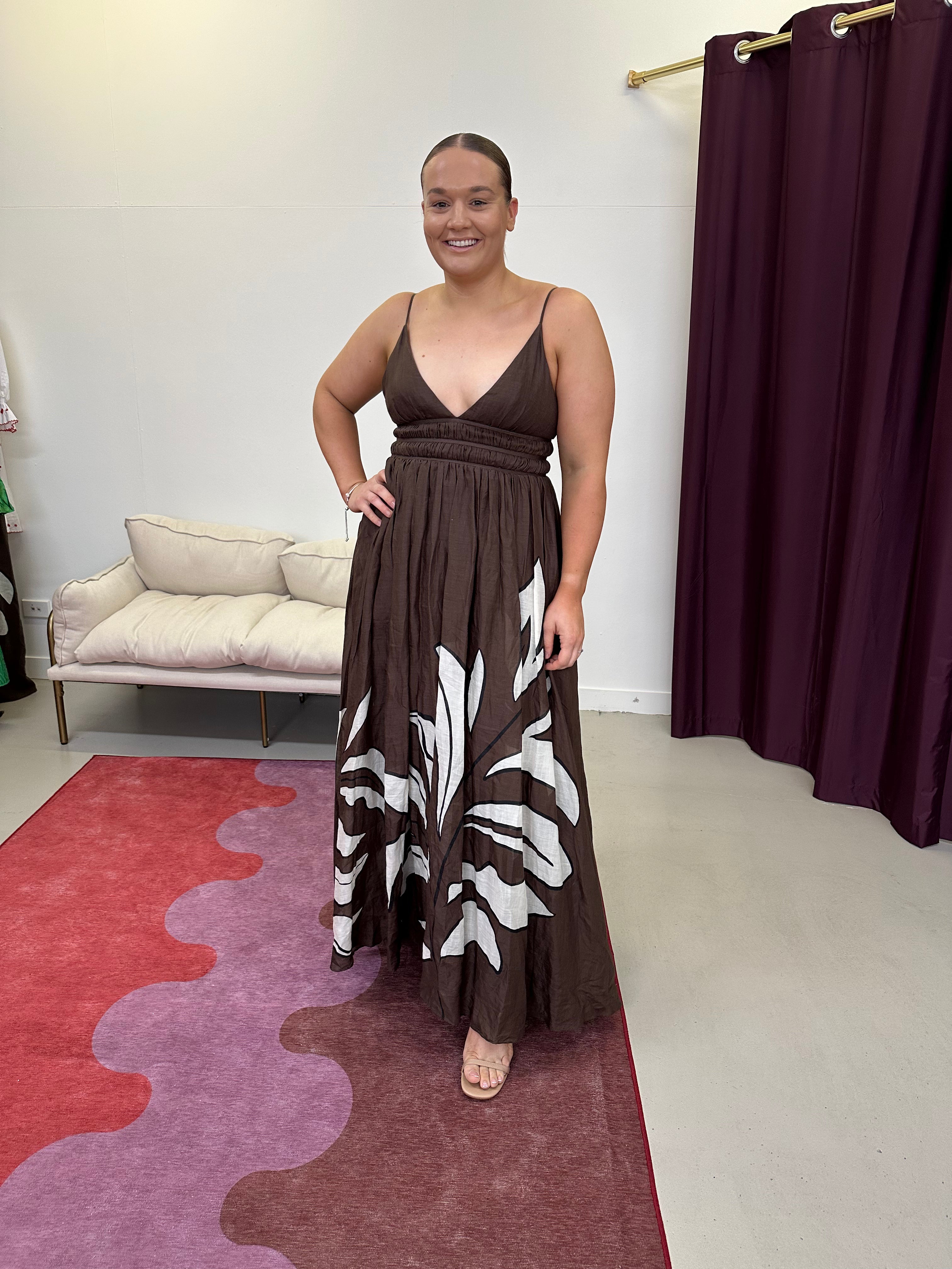 AJE - Planetary Maxi Dress- Brown- Size 12 & 16