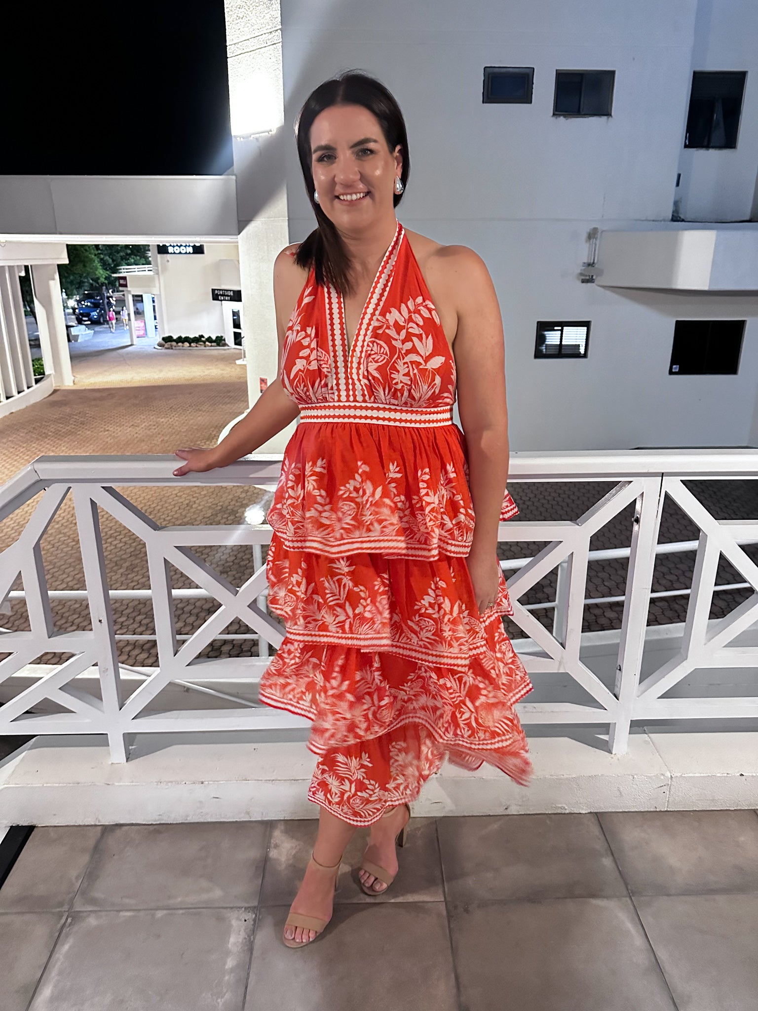 Sheike- Ravello Palm Dress- Red- Size 16