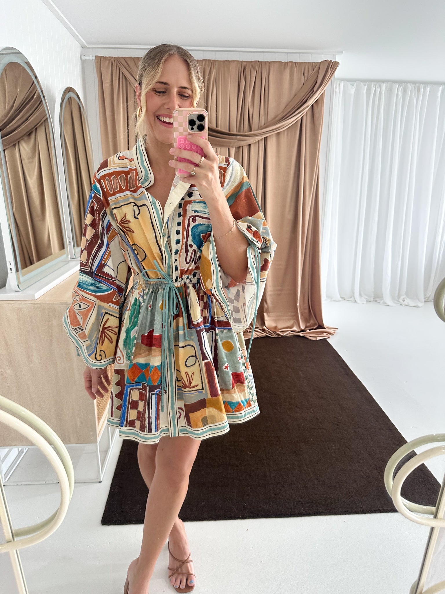 ALEMAIS- Michelle Mini Dress- Multi- Size 12