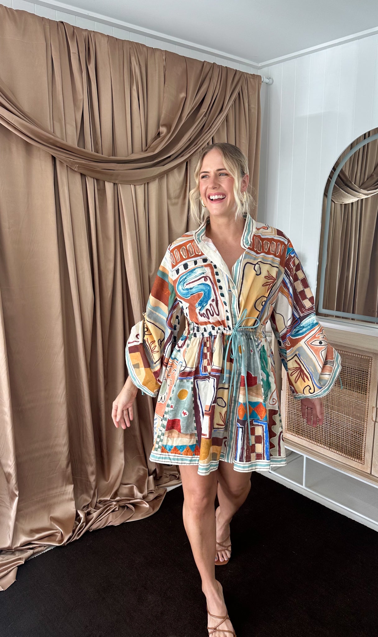 ALEMAIS- Michelle Mini Dress- Multi- Size 12