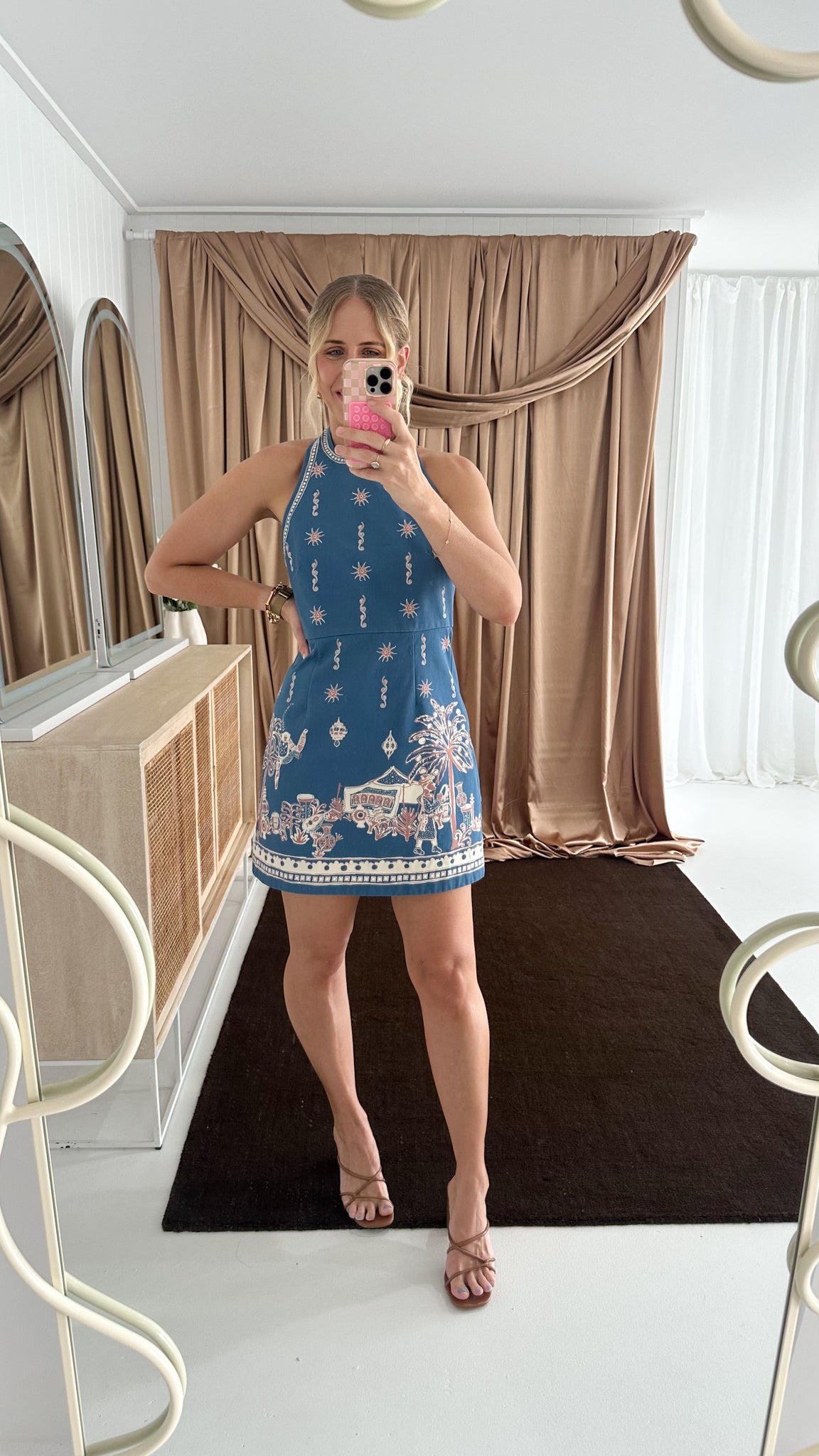 ALEMAIS- Acacia Mini Dress- Blue- Size 10