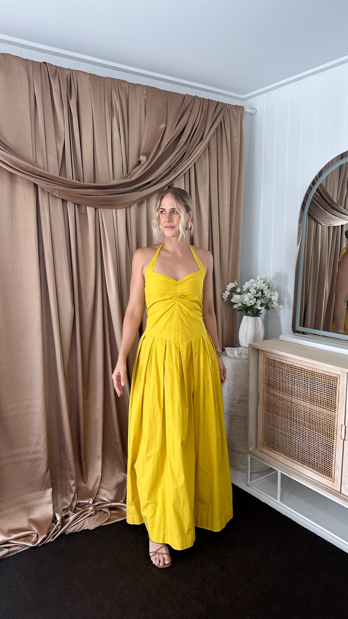SWF- Mustard Yellow Maxi Dress- Size Small