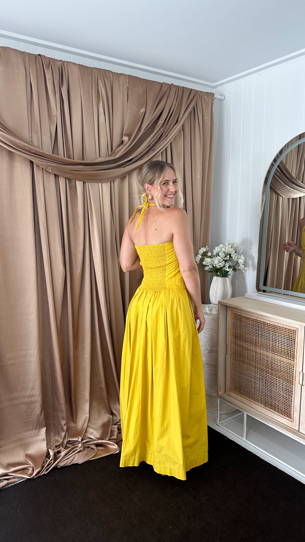 SWF- Mustard Yellow Maxi Dress- Size Small