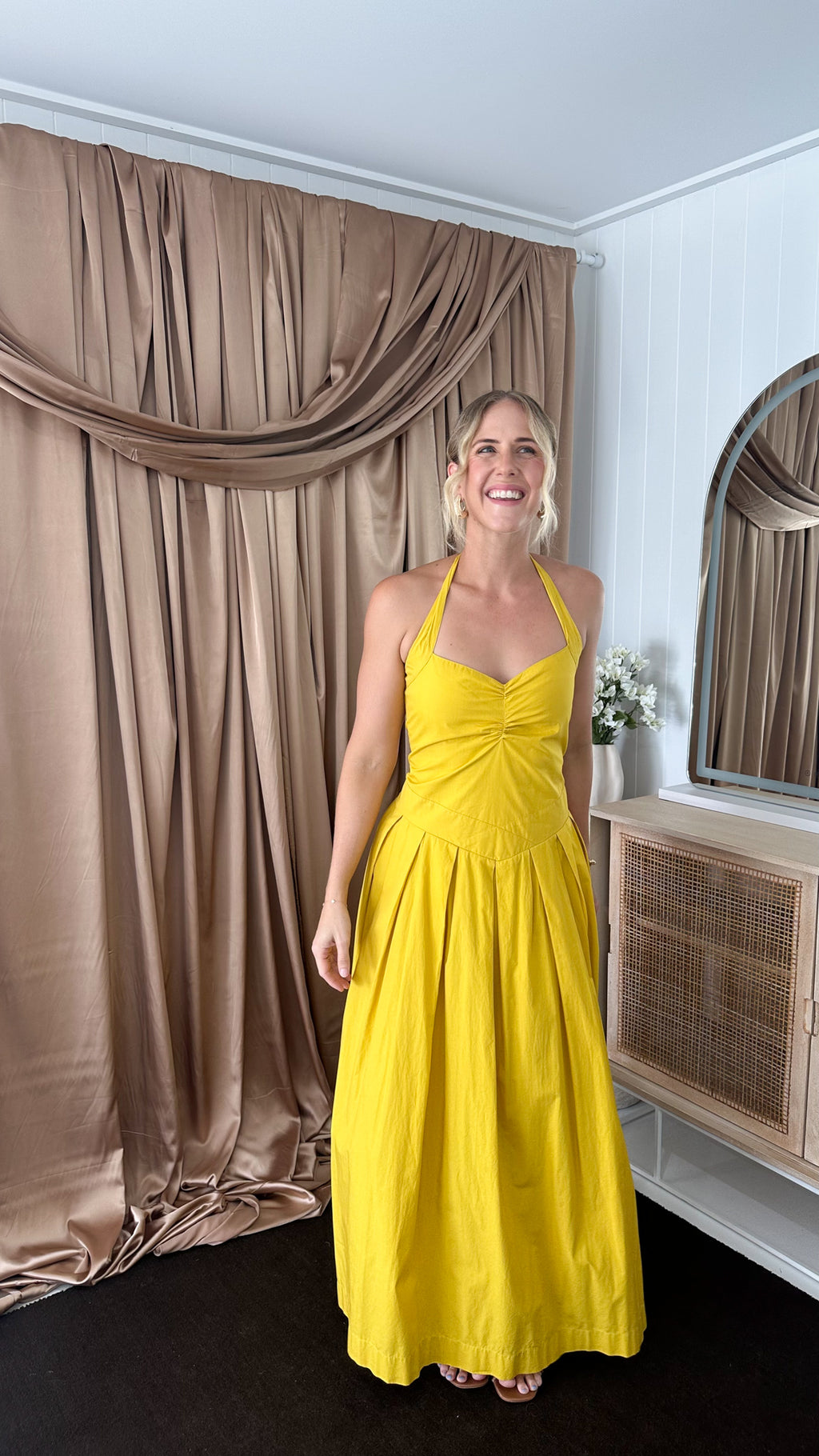 SWF- Mustard Yellow Maxi Dress- Size Small