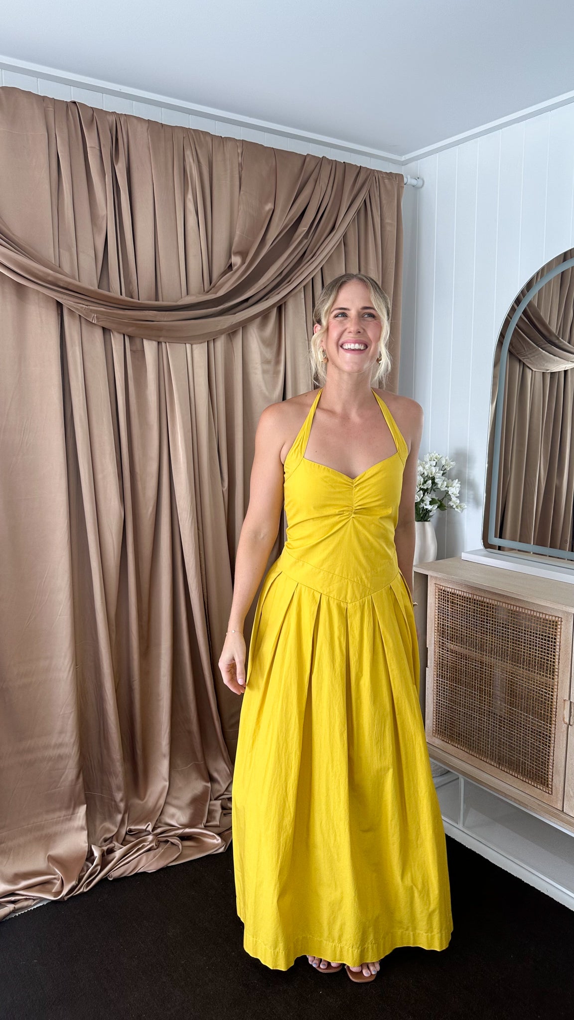 SWF- Mustard Yellow Maxi Dress- Size Small