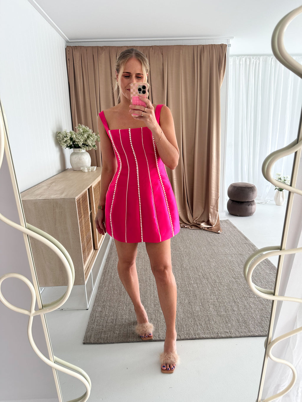 Eliya The Label- Tahiti Mini Dress- Magenta Pink- Size Small