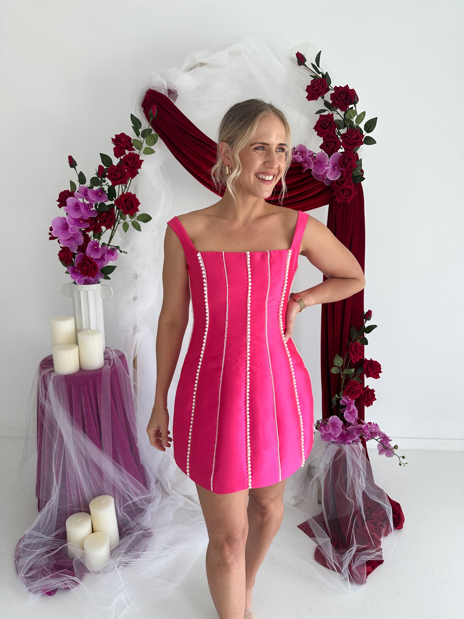 Eliya The Label- Tahiti Mini Dress- Magenta Pink- Size Small
