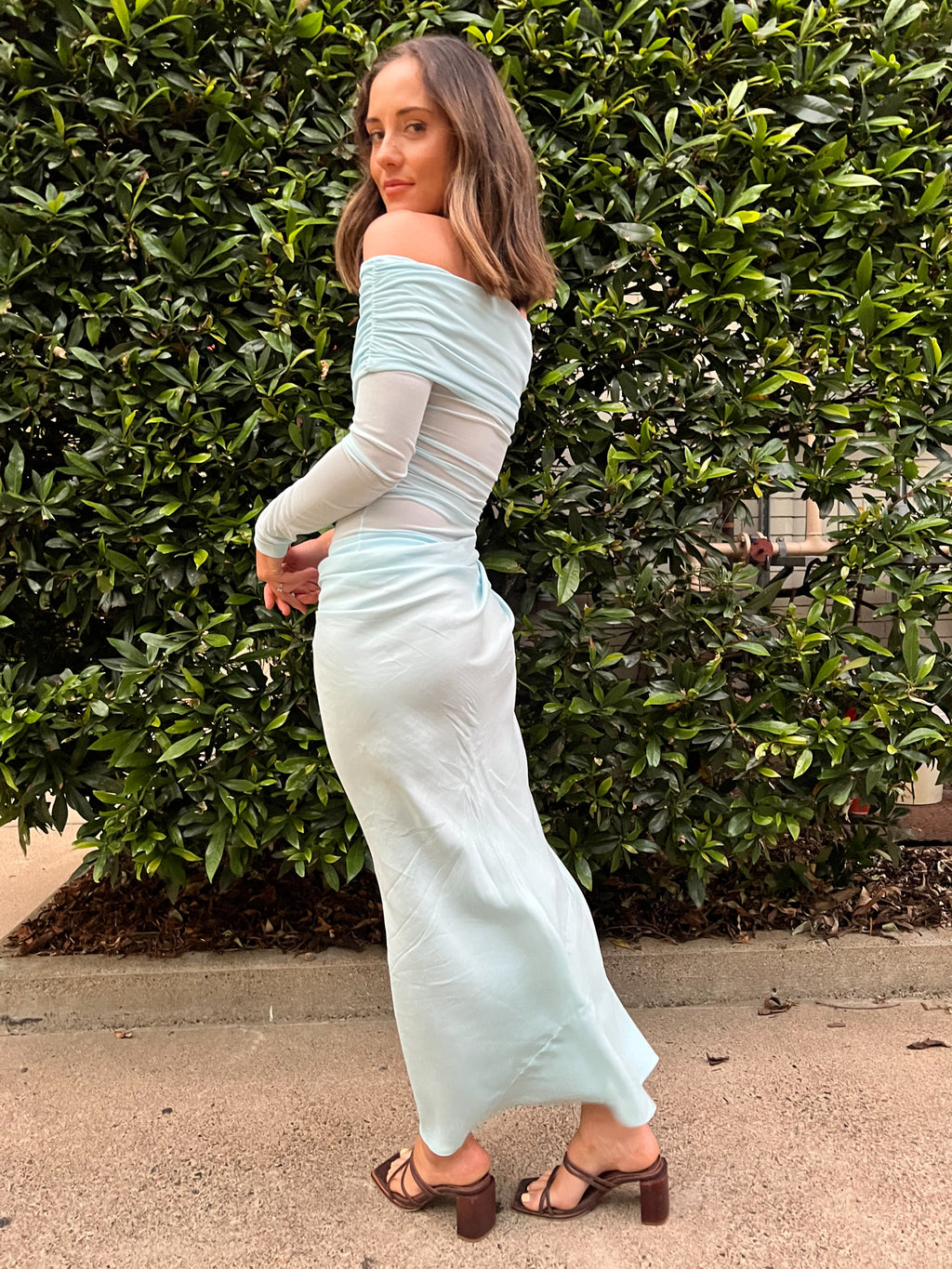 Benni - Yasmin Off The Shoulder- Baby Blue- Size 6
