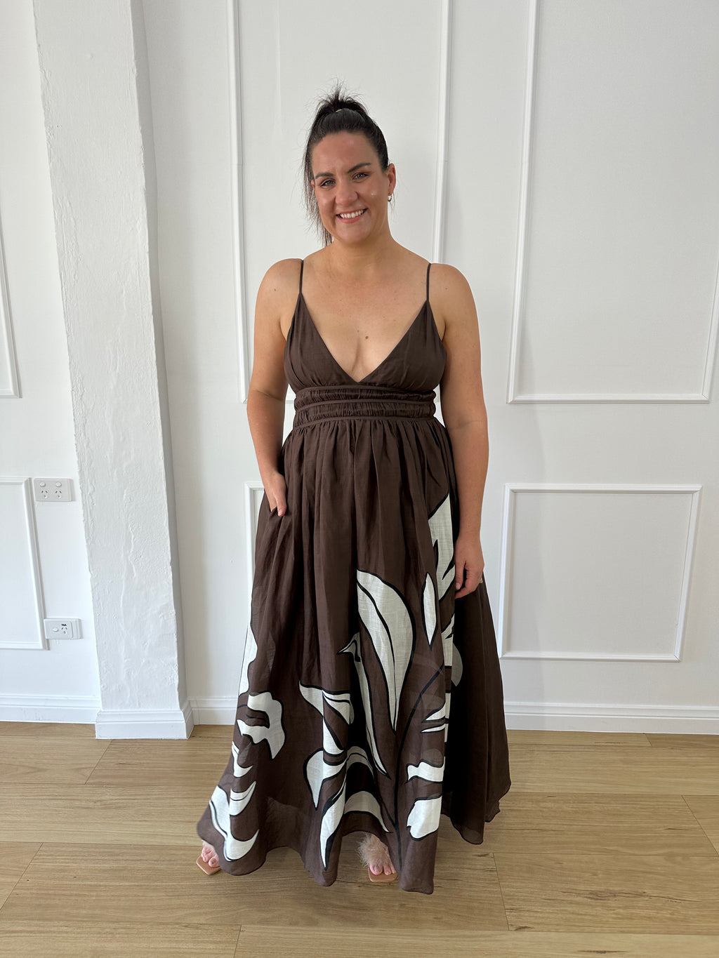 AJE - Planetary Maxi Dress- Brown- Size 12 & 16