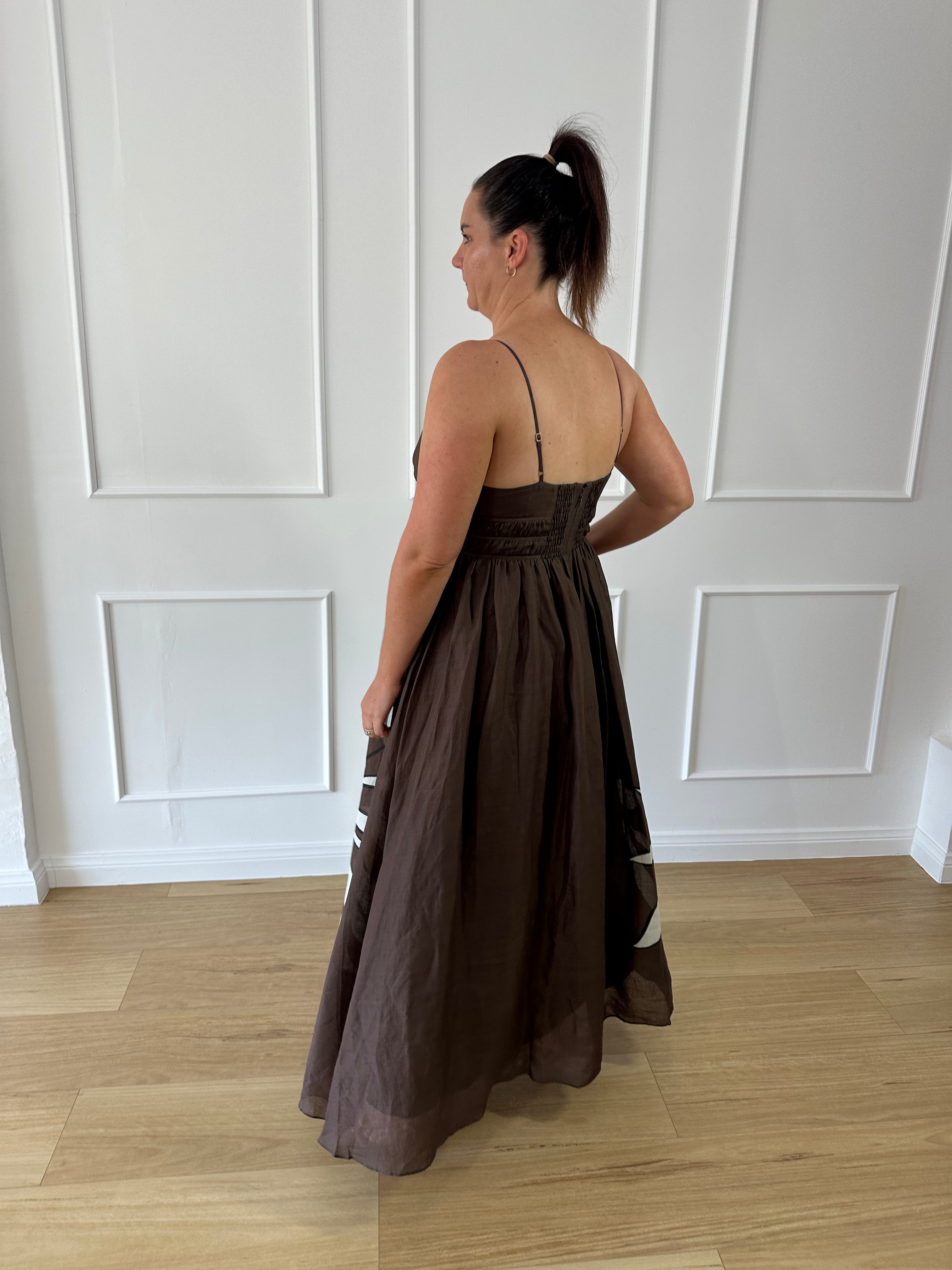AJE - Planetary Maxi Dress- Brown- Size 12 & 16